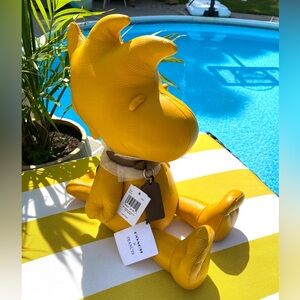Coach X Peanuts Woodstock plush doll Yellow Leather NWT Collectible 14”